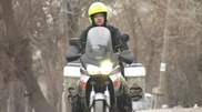Shymkent drivers surprised German biker