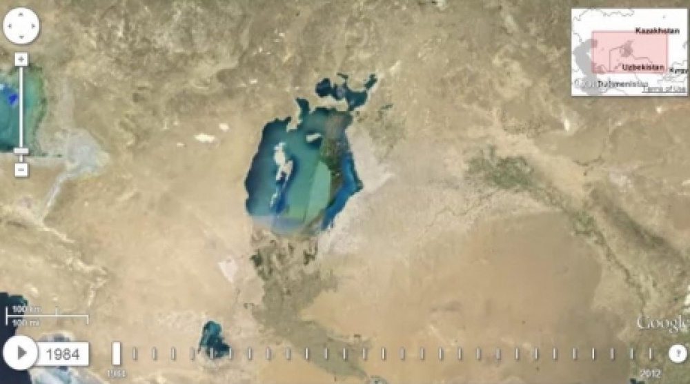 Google shows Aral Sea dry-out