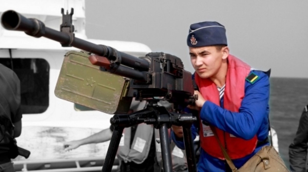 Kazakhstan holds ship gunnery practice at Caspian Sea