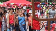 Children play Angry Birds and Pacman in real life in Almaty