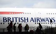 BA airplane wing strikes Johannesburg airport building