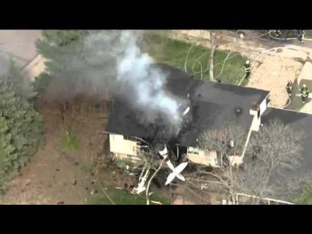 Lucky escape after plane smashes into US home