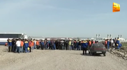 300 workers strike out at Western Europe - Western China highway