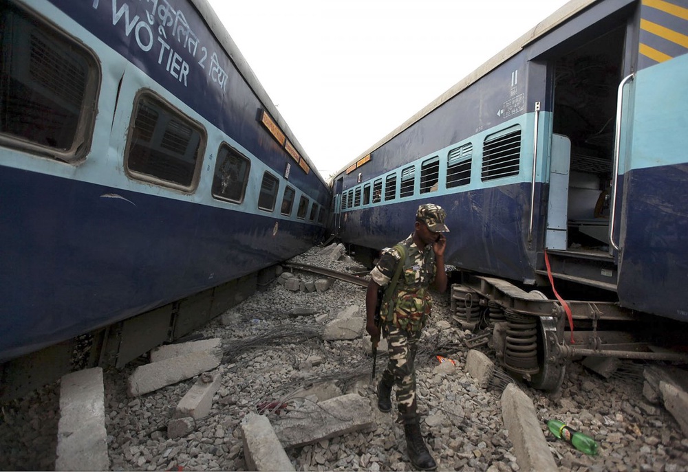 Four dead as India train derails, sabotage suspected