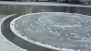 Natural phenomenon: perfect ice disc in Kazakhstan river