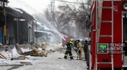 Alcohol storage on fire in Almaty