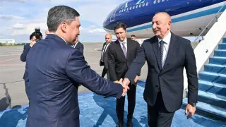 Azerbaijan President arrives in Kazakhstan