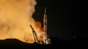 Rocket with Russian-American crew launched from Baikonur to the ISS