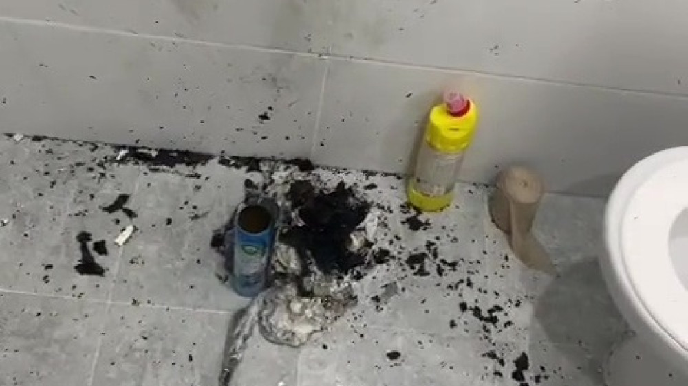 Windows and doors were shattered due to an air freshener explosion in the flat