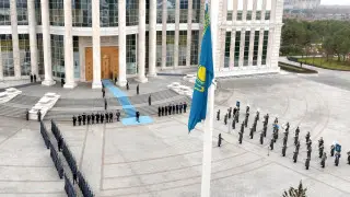 Tokayev participated in ceremony of raising the flag of Kazakhstan