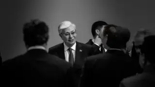 Rare behind-the-scenes photo of Tokayev at CSTO summit
