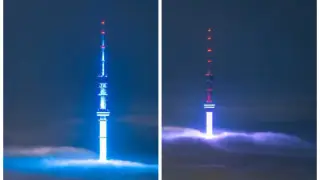 Almaty TV Tower drowning in clouds discussed by Kazakhstanis