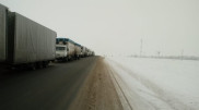 Hundreds of trucks stranded at the Kazakhstan-Russia border