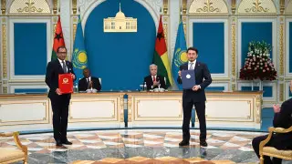 What agreements did the presidents of Kazakhstan and Guinea-Bissau adopt