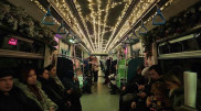 Almaty metro decorated for the New Year