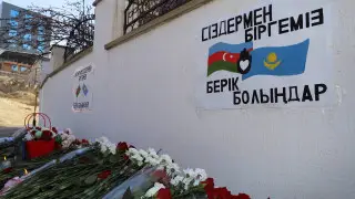 Posters have appeared on walls of Azerbaijan's consulate in Aktau