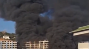 Hotel with people inside caught fire in Antalya