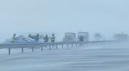 40 cars stuck on the way out of Temirtau due to a snowstorm