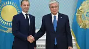 Tokayev meets with UEFA president meets in Astana
