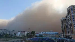 Dust storm swept through Astana