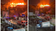 Three-storey building caught fire in Almaty