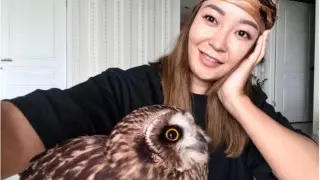 Kazakh woman rescues injured owl and befriends it