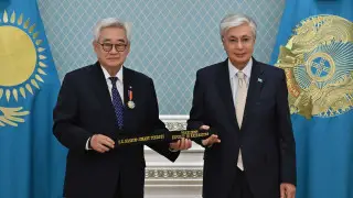 Tokayev was awarded 9th Dan black belt