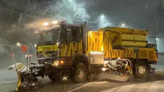 Snowfall covers Almaty