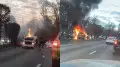 Major crash involving a burning car paralyzed Al-Farabi Avenue in Almaty