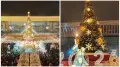 New Year trees lit up in Almaty