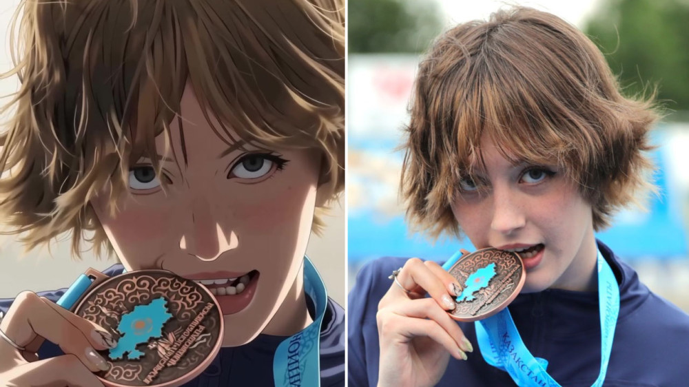 Kazakh athlete who captivated global social media becomes an anime “heroine“