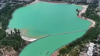 Water rose to the sidewalk: what is happening at Lake Sairan after heavy rains in Almaty