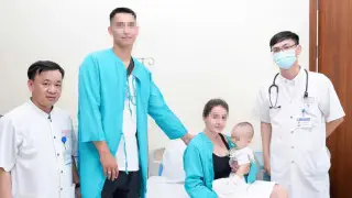 Doctors and patient