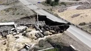 In the Almaty region, an emergency bridge was washed away due to rain