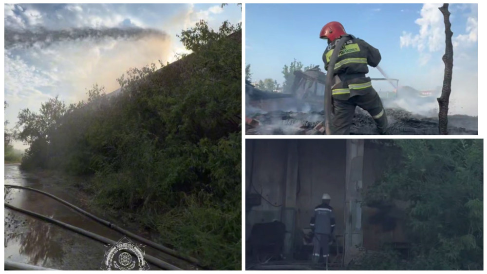 Large warehouse burned in Kostanay: five gas cylinders removed from the fire