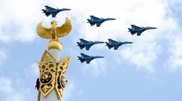 Астанадағы салтанатты шеруде әуе қақтығысының жаңа элементтері көрсетіледі