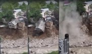 Алматыда толассыз жауынның салдарынан монша өзенге қарай опырылып түсті