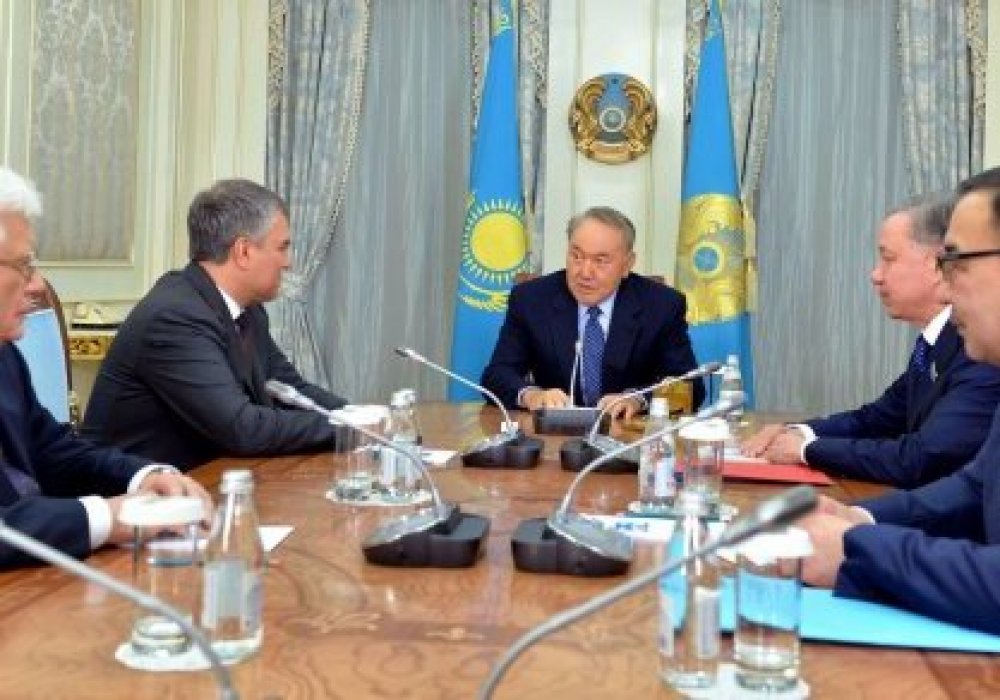 Назарбаев Ресей Мемлекеттік думасының төрағасымен кездесті
