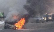 Алматы орталығында автомобиль өртенді