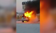 Атырауда балабақша маңында жол талғамайтын көлік өртенді