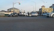 Атырауда полицейлер мінген көлік жол апатына ұшырады