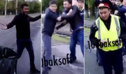 Алматыда тағы бір ер адамның полицейге шабуыл жасаған сәті түсірілген видео пайда болды