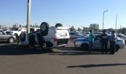 Астана әуежайындағы автотұрақта жол талғамайтын көлік аударылды