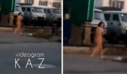 Алматыда жалаңаш жүрген әйел видеоға түсіп қалды