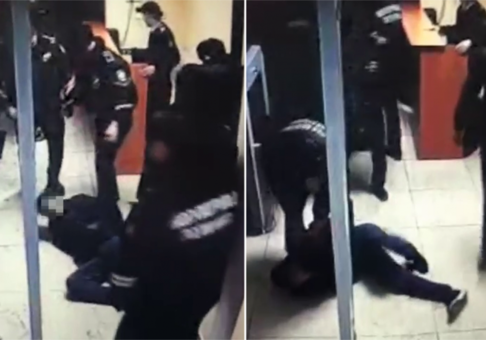 Ақтөбеде полицейлердің ер адамды ұрып-соғуы видеоға түсіп қалған