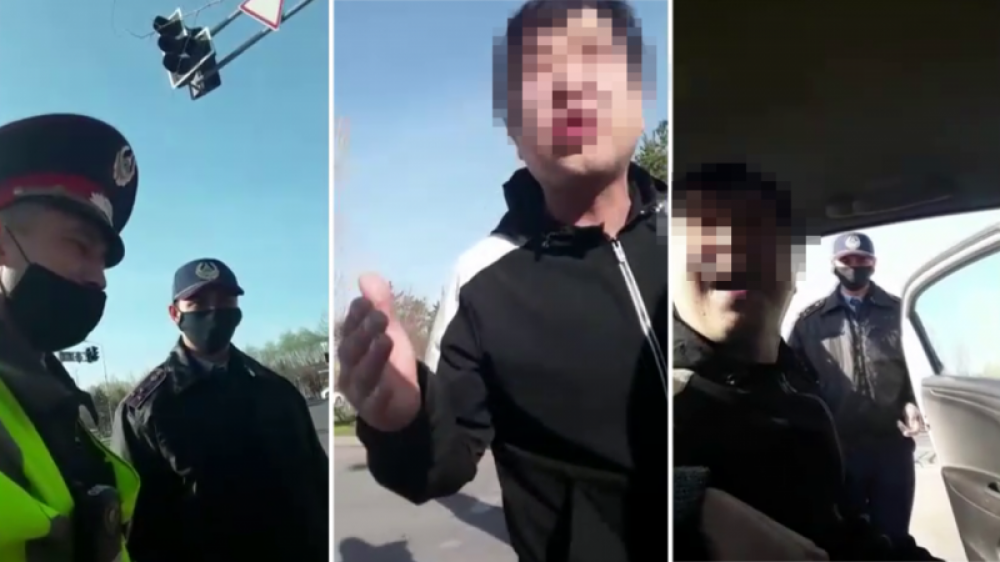 Полицейлерді балағаттаған елордалық видеоға түсіп қалды