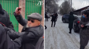 Полицейге көзашытқыш баллонмен шабуылдаған ер адамның видеосы тарады