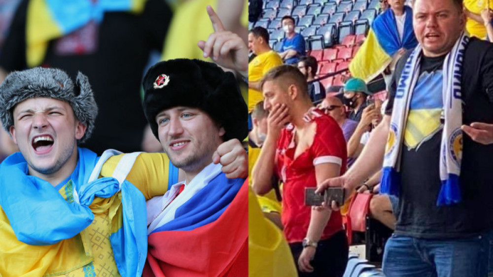 EURO-2020: Украина матчінде белгісіз біреулер Ресей туын жамылған жанкүйердің киімін жыртты