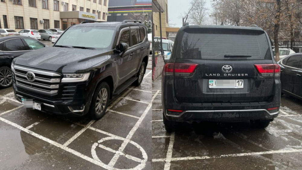Шымкентте прокуратура маңында тұрған қымбат көлік айып тұрағына қойылды