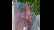 Қытайда аз уақыт ішінде зәулім ғимарат өртке оранды